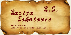 Marija Sokolović vizit kartica